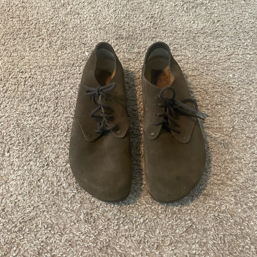 Birkenstock Maine Mocha Suede Classic Lace Up Clog Shoes Unisex size 40 - Picture 4 of 7